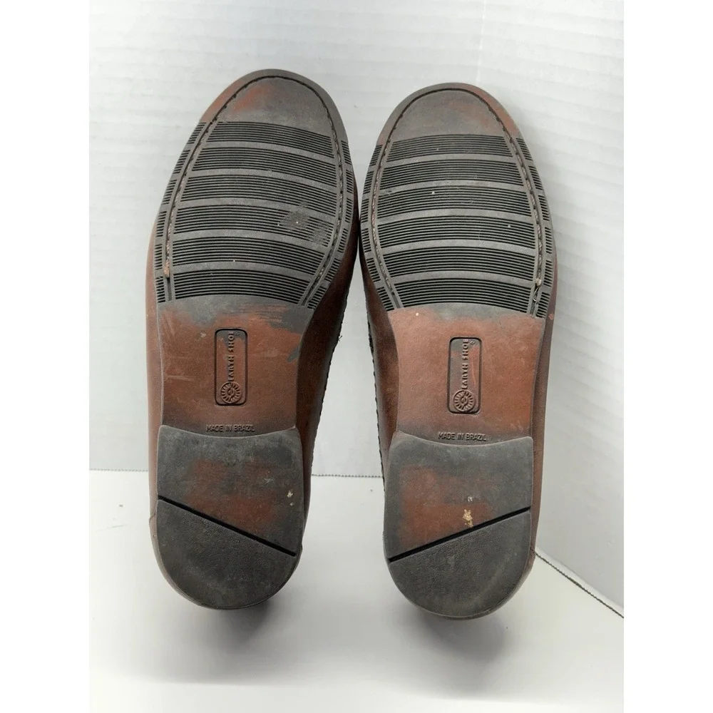 Earth Shoe Dale Men's Size 9 D Brown Leather Slip On‎ Tasseled Loafer Flats